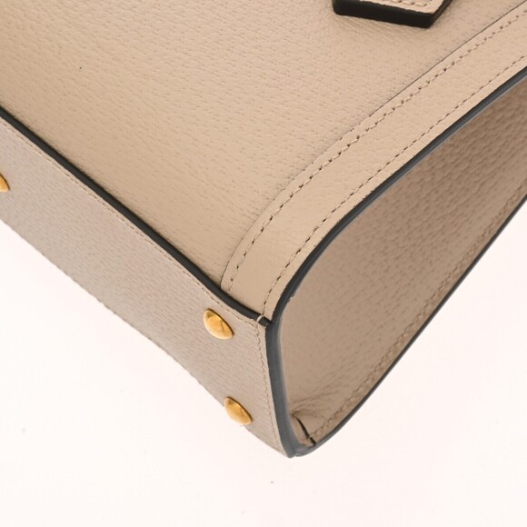Gucci Diana Tote Bag Beige Leather Bamboo Handbag - Picture 7 of 9